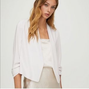 Ann Taylor White Power Short Blazer